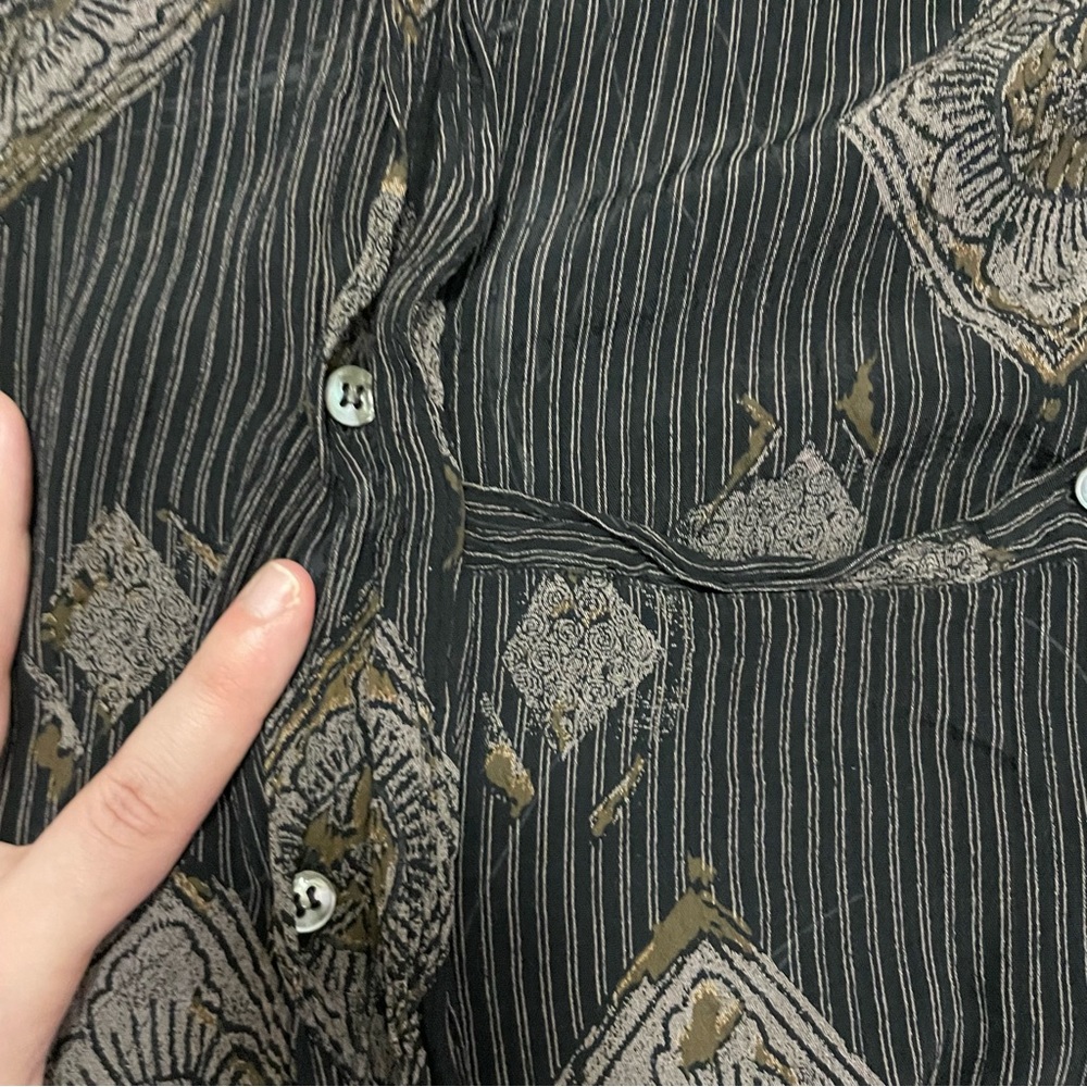 Y2K Pal Zileri patterned silky dress shirt - Picture 6 of 12